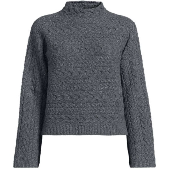 Lands end Boucle all over Cable Knit Women's Sweater - Picture 1 of 16